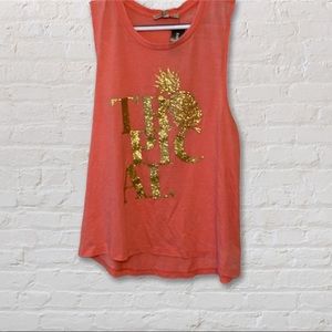 NWT Express glitter tropical tank top, medium
